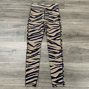 MICHI Black and Tan Zebra Print Leggings